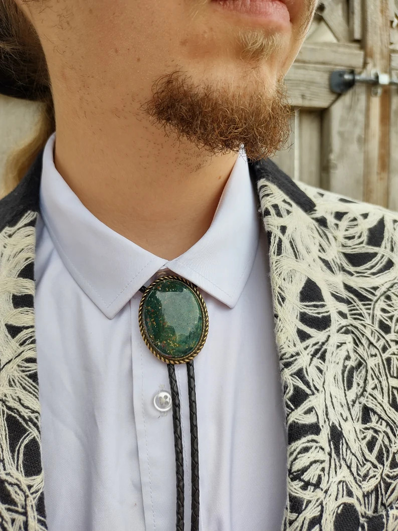 Custom Bolo Tie With Bloodstone Jasper-wedding Bolo Tie - Etsy | Etsy (US)