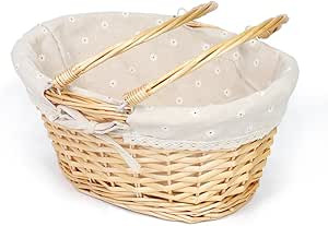 Wicker Basket Gift Baskets Empty Oval Willow Woven Picnic Basket Cheap Easter Candy Basket Large ... | Amazon (US)