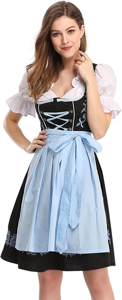 GloryStar Women's German Dirndl Dress Traditional Bavarian Oktoberfest Costumes for Halloween Car... | Amazon (US)