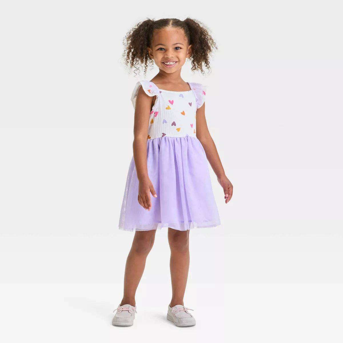 Toddler Girls' Lavender Hearts Dress - Cat & Jack™ Purple | Target