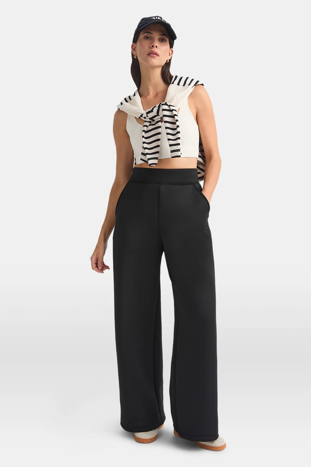 Spacer Wide Leg Jogger - Black | TALA (UK)