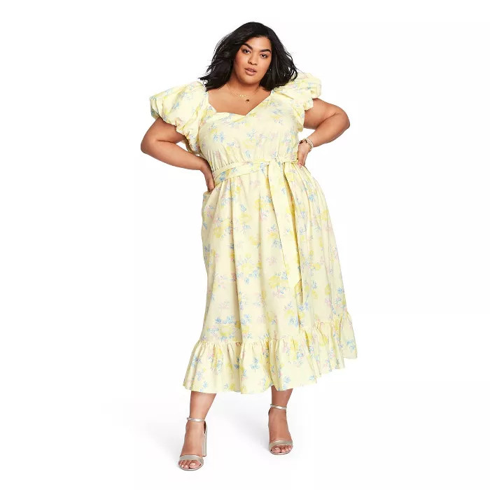 Women's Inés Puff Sleeve Dress - LoveShackFancy for Target (Regular & Plus) Light Yellow | Target