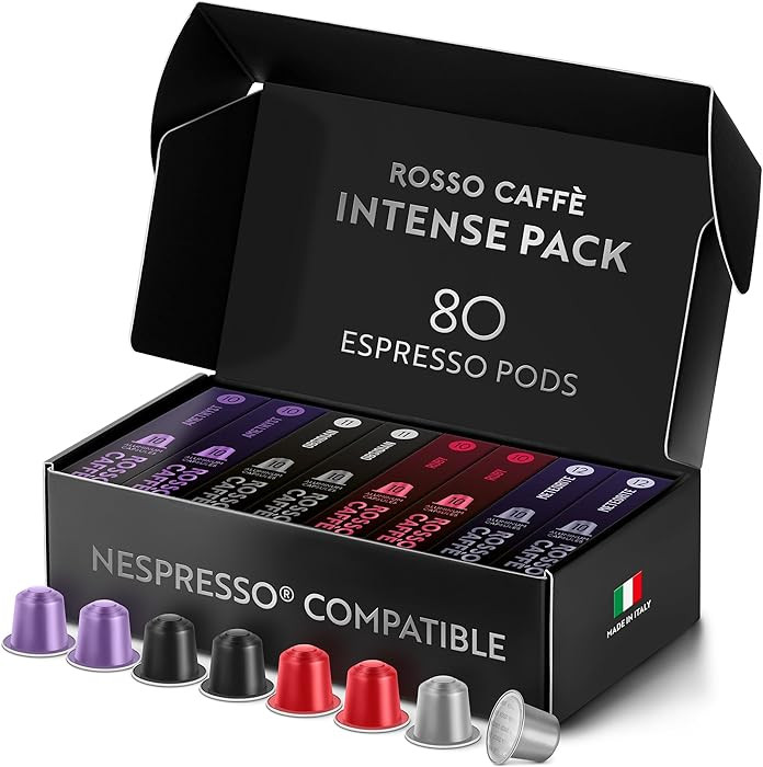 ROSSO CAFFÈ Espresso Coffee Pods for Nespresso Original Machines - 80 Capsules Dark Roast Intens... | Amazon (US)