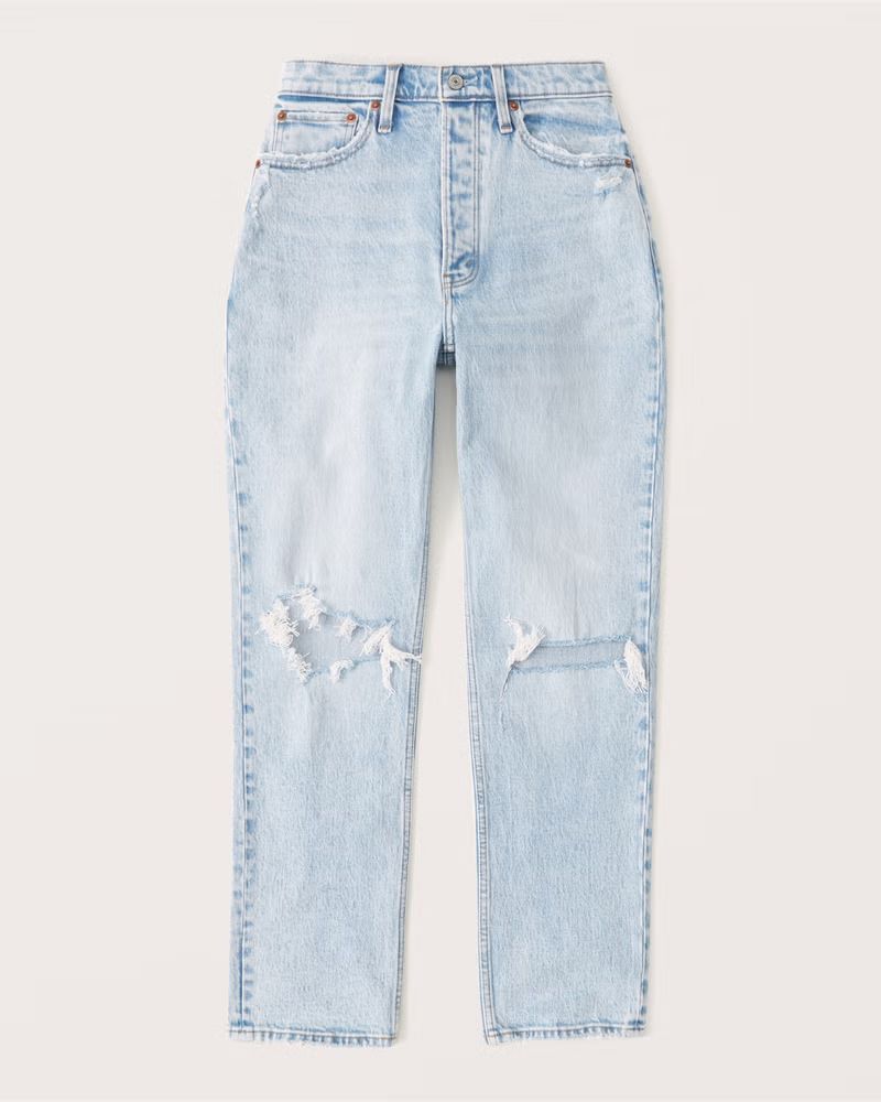 Women's Curve Love High Rise Dad Jean | Women's Bottoms | Abercrombie.com | Abercrombie & Fitch (US)