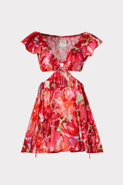 Delilah Brushstroke Floral Dress | MILLY