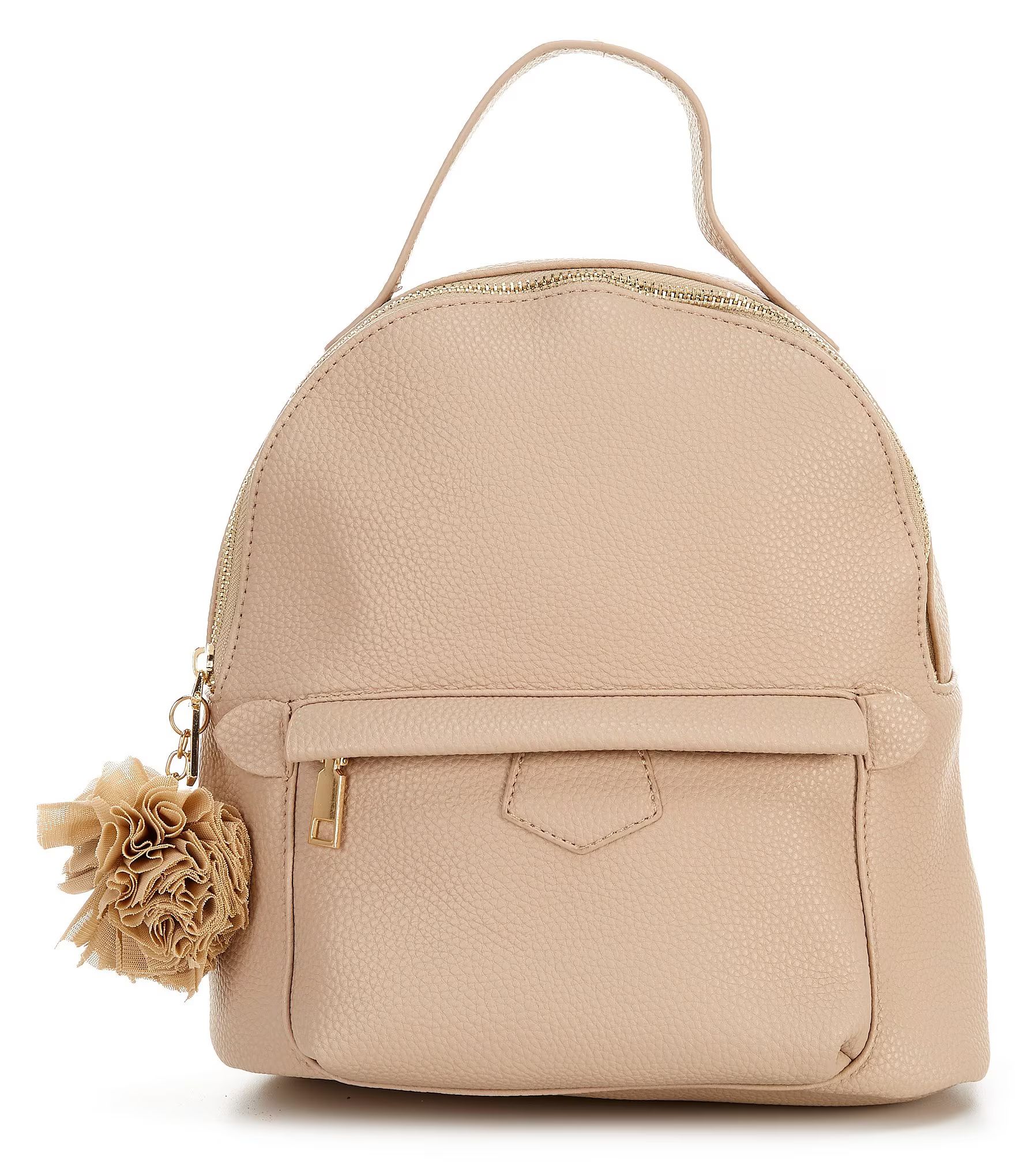 Girls Front Pocket Backpack with Mesh Flower Keychain | Dillard's
