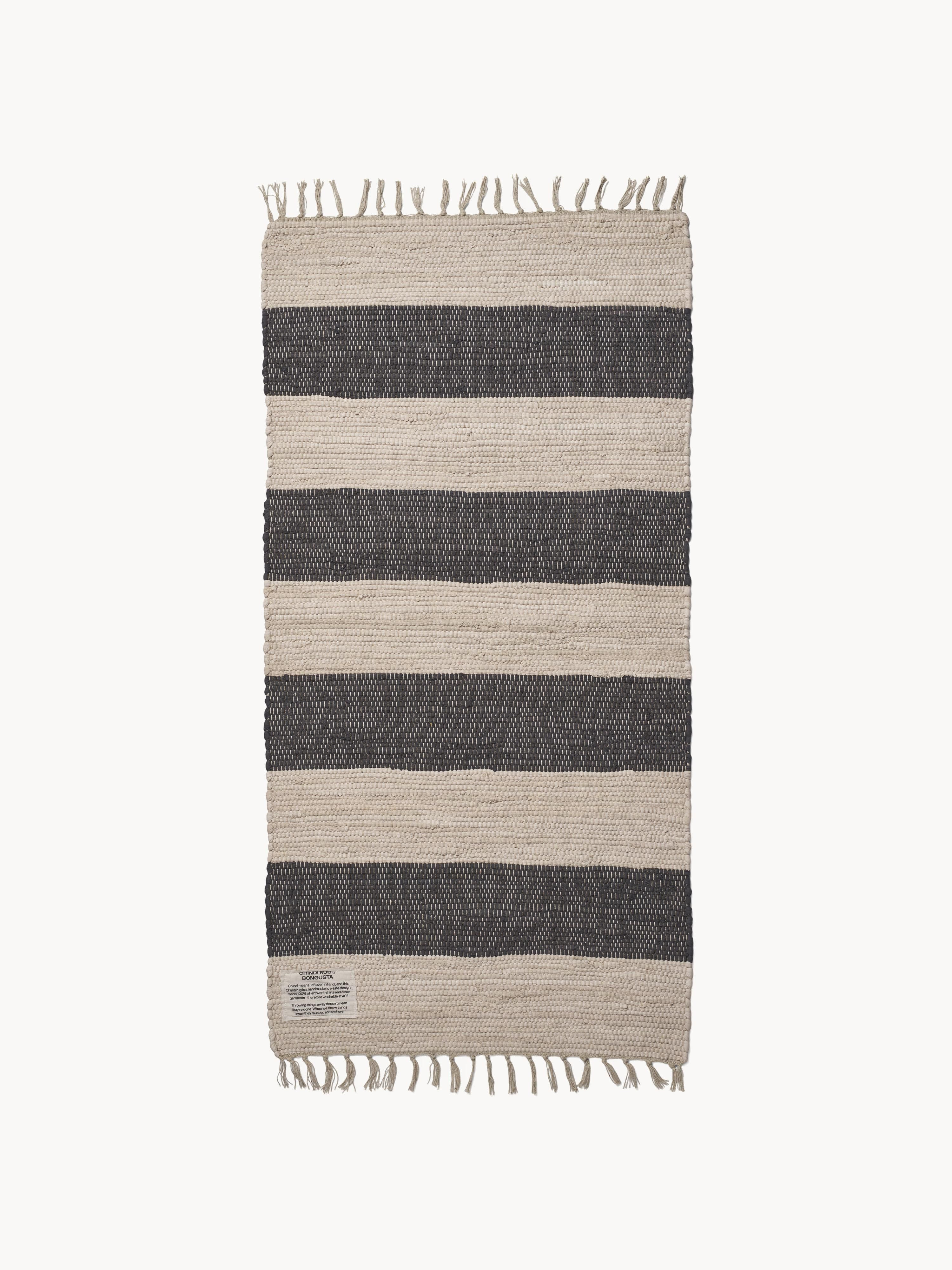 Tapis à poils ras avec houppes tissé main Chindi, tailles variées | Westwing EU