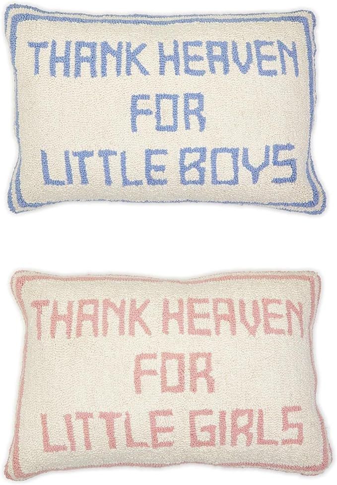 Amazon.com: Two's Company Inc. Thank Heaven Set of 2 Punch Embroidery Decorative Throw Pillow : H... | Amazon (US)