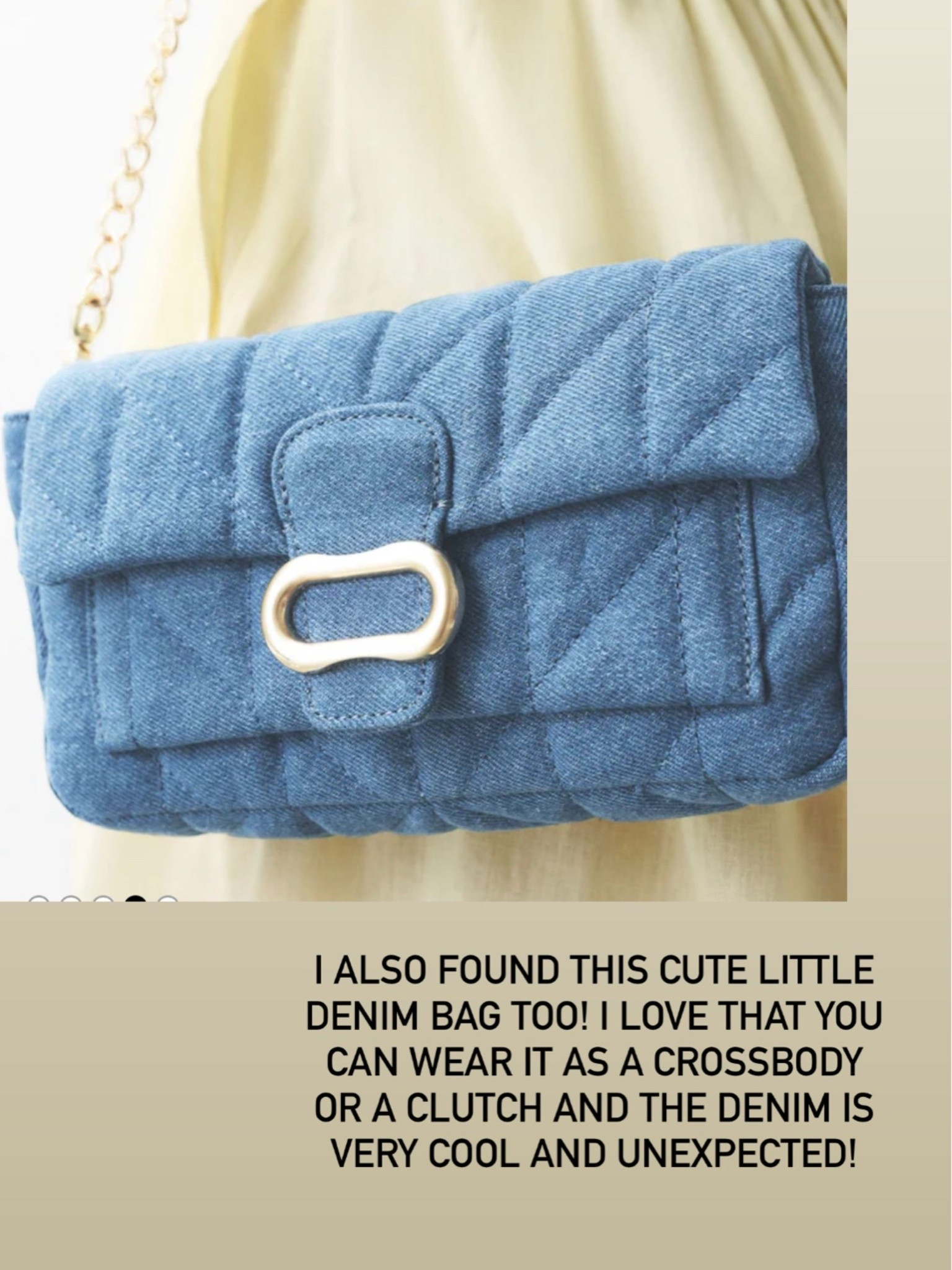 Love this denim bag! Looks cute as a crossbody or a clutch!