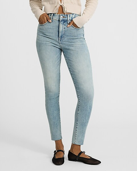 High Waisted Light Wash Skinny Jeans | Express
