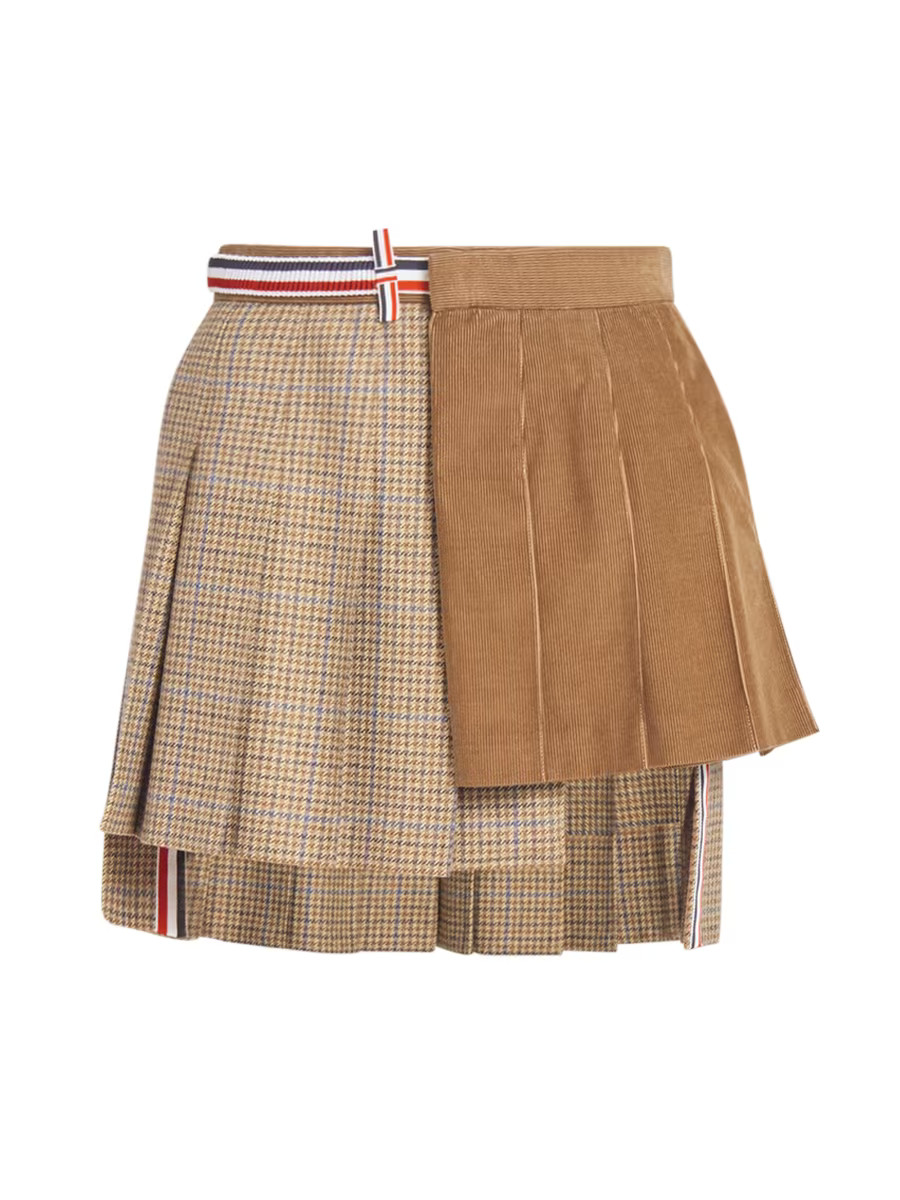 Pleated Wool-Cotton Wrap Miniskirt | Saks Fifth Avenue