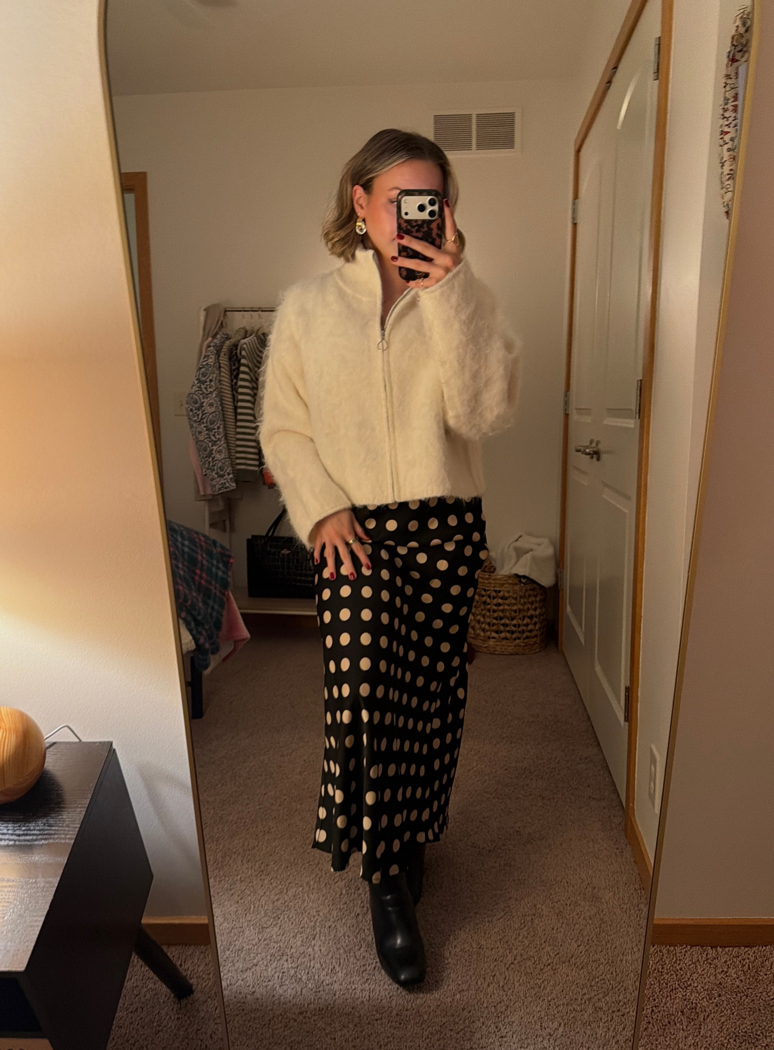 nye fit 🍸 Target Finds, Silk Skirt, Polka Dots, High Neck Jacket, Chic Style

#LTKparties #LTKSeasonal #LTKfindsunder50