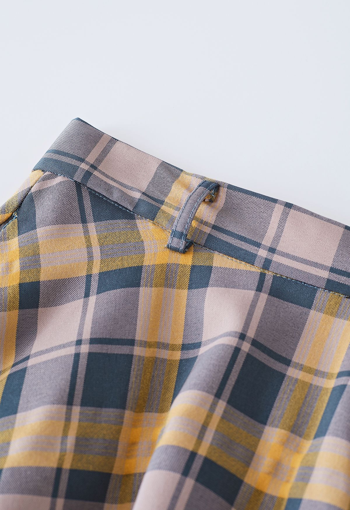 Vintage Belted Plaid Midi Skirt in Mustard | Chicwish