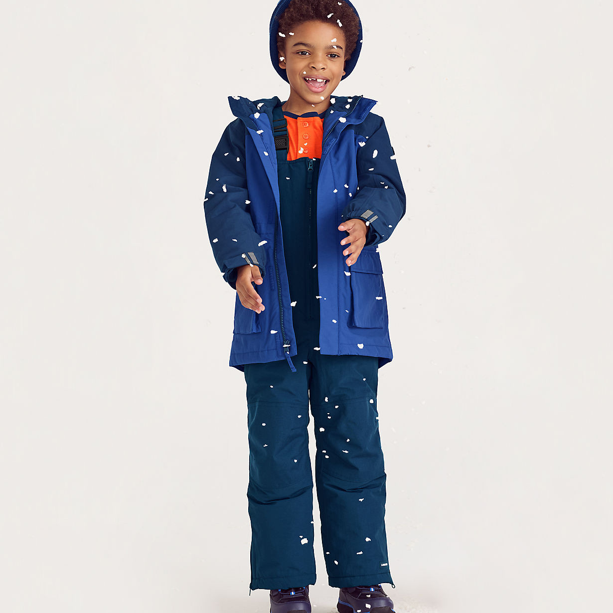 Kids Squall Waterproof Insulated Iron Knee Snow Bibs | Lands' End (US)
