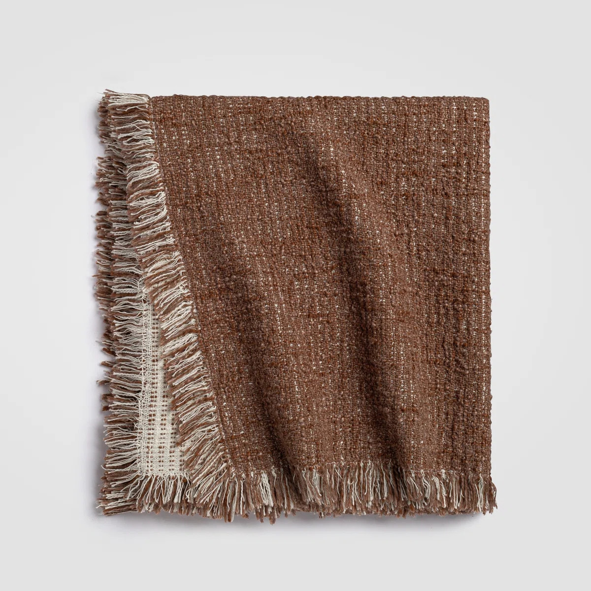 Reversible Chestnut Harmony Throw, Brown Throw Blanket For Couch or Bed, Soft Throw Blanket | Wayfair North America