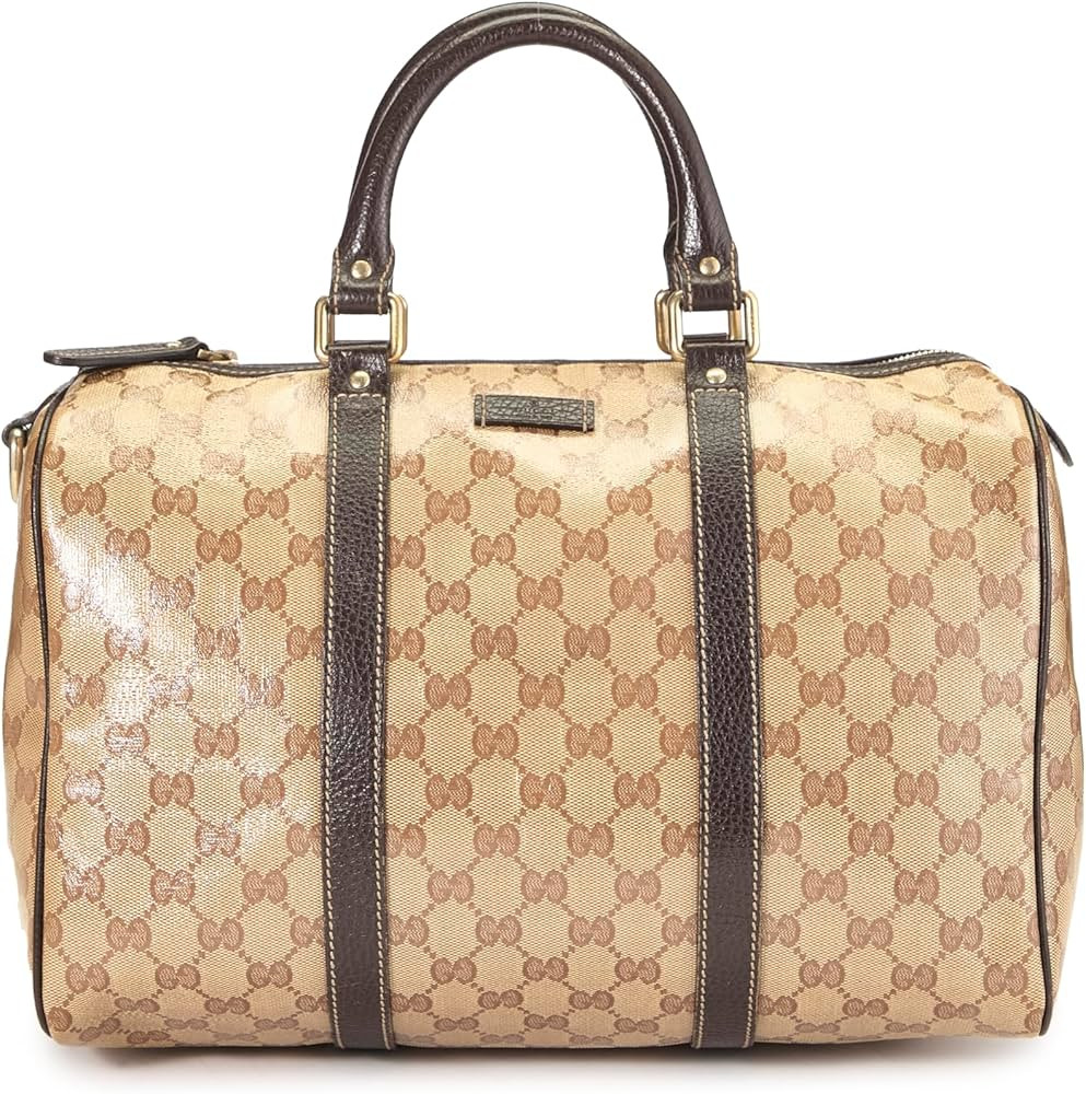 Amazon.com: Gucci, Pre-loved Original GG Crystal Canvas Joy Boston Handbag, Brown : Amazon Luxury | Amazon (US)