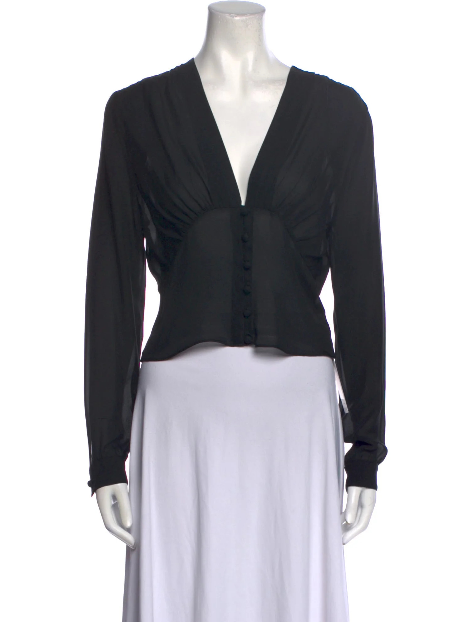 Silk Plunge Neckline Crop Top | The RealReal