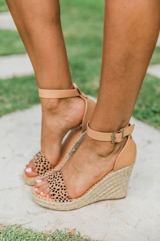 The Zoila Spotted Leopard/Taupe Wedges | The Pink Lily Boutique