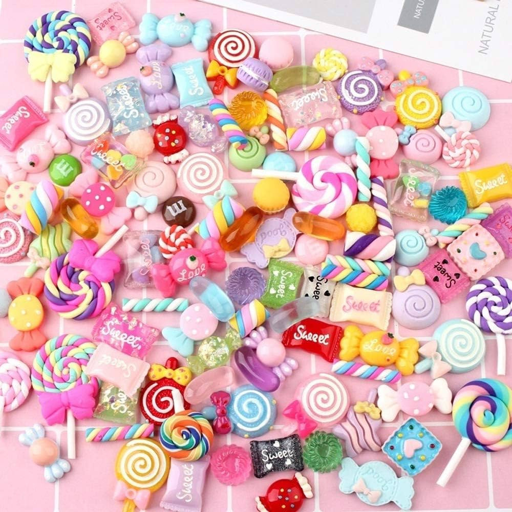 120 Pcs Slime Charms Mixed Candy Sweets Resin Flatback Slime Beads Making Supplies for DIY Scrapb... | Amazon (US)