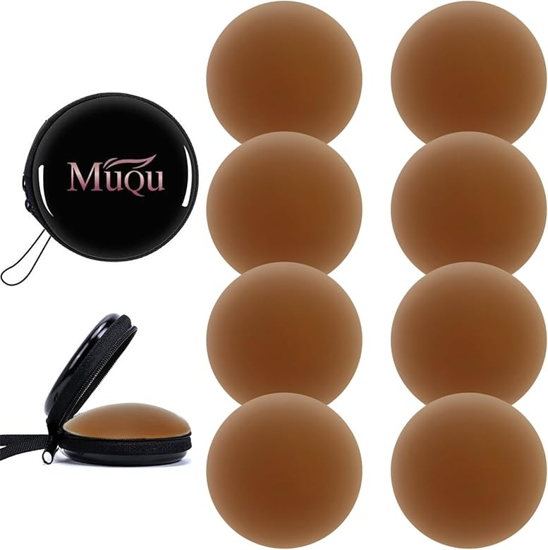 MUQU Pasties Nipple Cover - Breast Lift Tape Silicone Nipple Covers Reusable Nippleless Cover Bre... | Amazon (US)