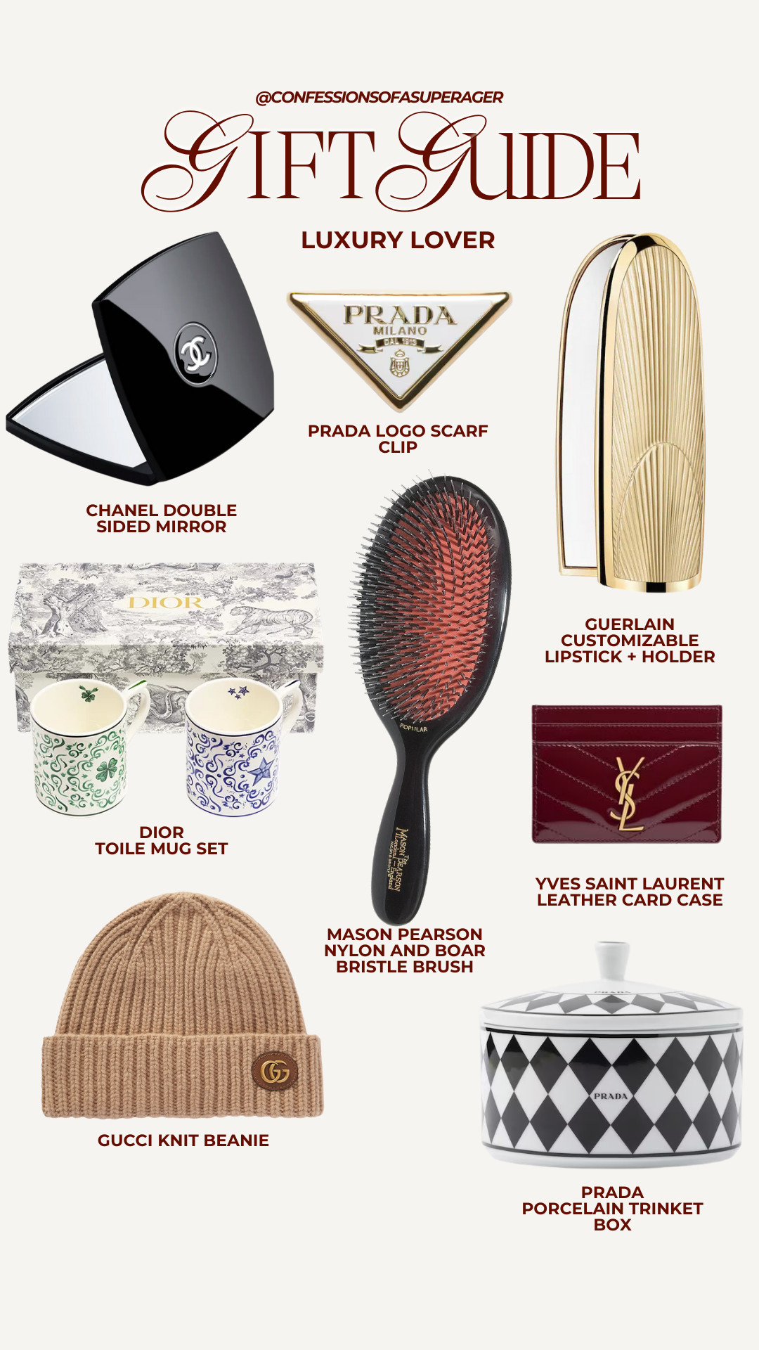 For the luxury lover who appreciates the details. ✨ This gift guide is all about timeless designer pieces, elevated beauty essentials, and chic home accents that feel indulgent without being overdone. These are the kinds of gifts that instantly feel special — classic, collectible, and forever-worthy.

Perfect for luxury gift ideas for women, designer gifts, holiday gifts, birthday gifts, and elevated everyday essentials. Everything is linked on LTK so you can shop now, save for later, or send as a hint.

Tap to shop my Luxury Lover Gift Guide and find something she’ll treasure long after the wrapping paper is gone. 🤍🎁

#ltkgiftguide #luxurygiftideas #designergifts #holidaygiftideas #giftideasforher #ltkholiday #luxurylifestyle #confessionsofasuperager 

 

#LTKGiftGuide #LTKHoliday #LTKSaleAlert