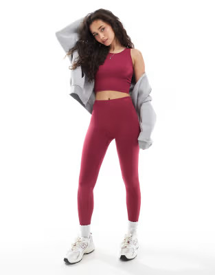 ONLY seamless active co-ord in burgundy | ASOS | ASOS (Global)