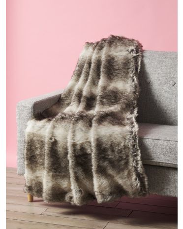 50x60 Faux Fur Heavy Weight Throw | HomeGoods