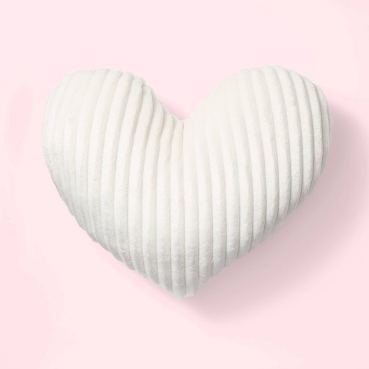 Valentine's Day Ribbed Heart Shaped Throw Pillow - Spritz™ | Target