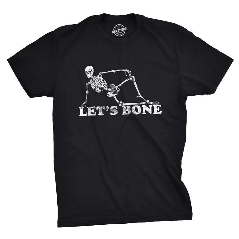 Mens Lets Bone T Shirt Funny Halloween Skeleton Tee Costume Ideas (Black) - S Graphic Tees | Walmart (US)