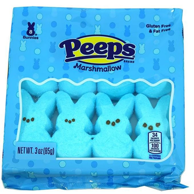 Peep (1 bag) Easter Blue Marshmallow Bunny Candy - 8 Bunnies per Bag - Gluten & Fat Free - 3 oz /... | Amazon (US)