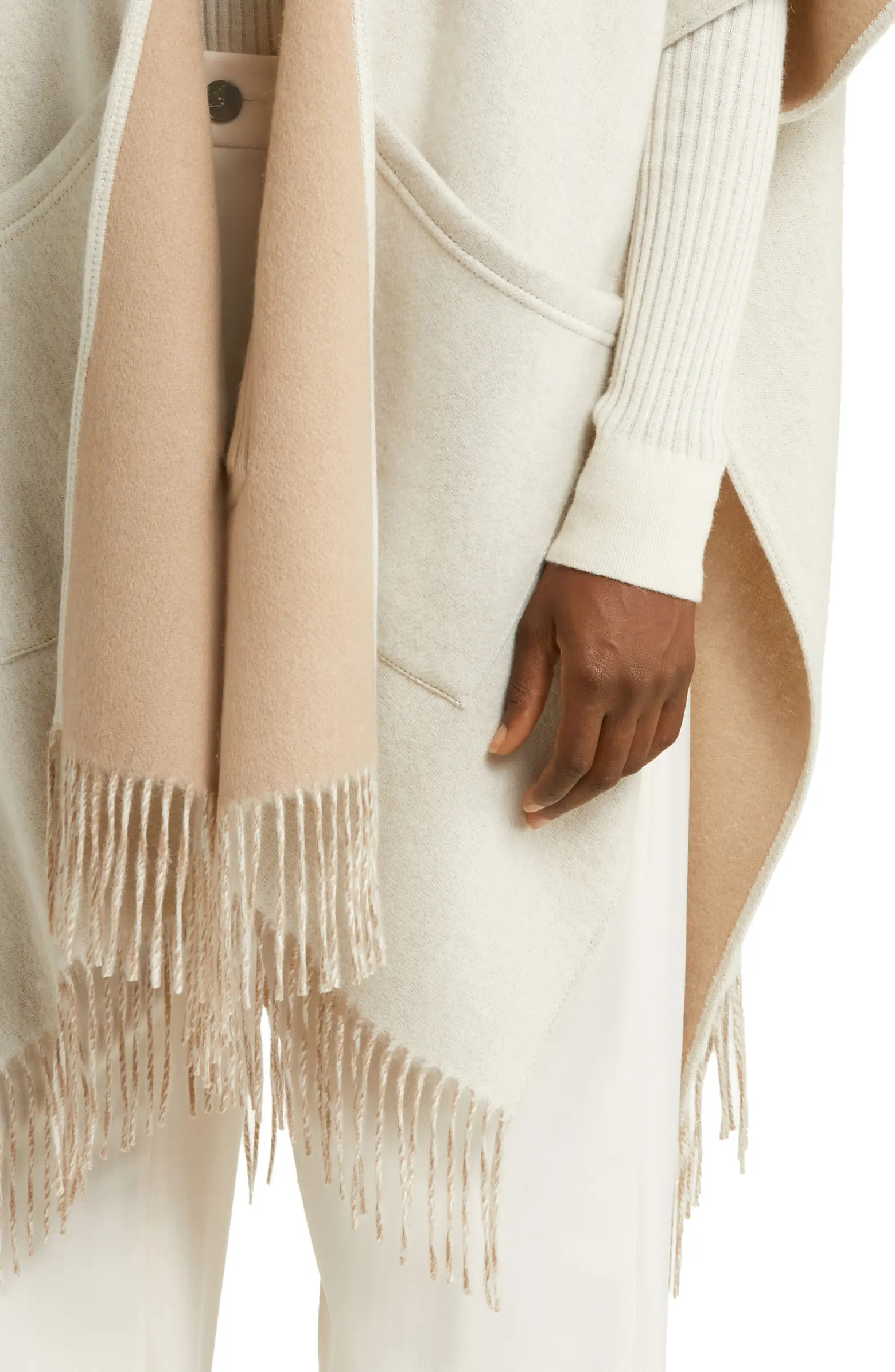 Reversible Pocket Wool & Cashmere Ruana | Nordstrom
