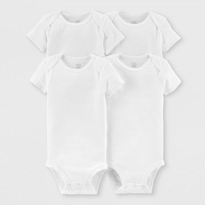 Baby 4pk Short Sleeve Bodysuit - Just One You® made by carter's White | Target