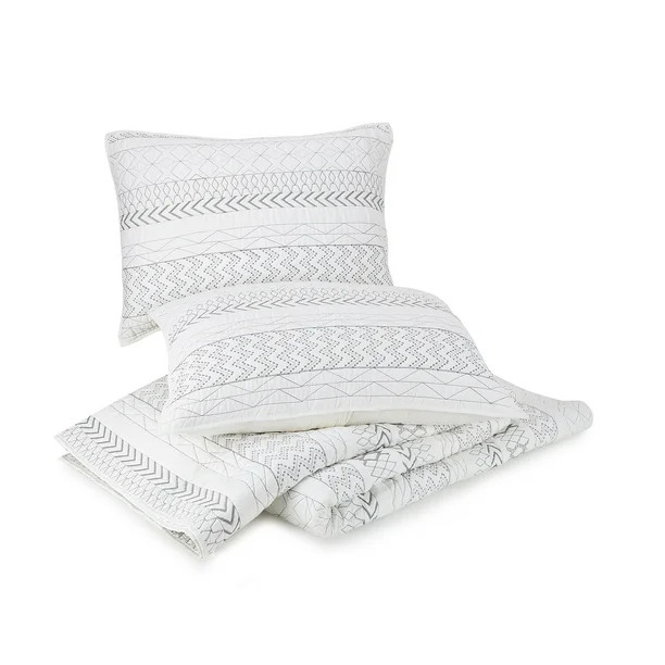 Better Homes & Gardens Embroidery Stripe Quilt King, Gray - Walmart.com | Walmart (US)