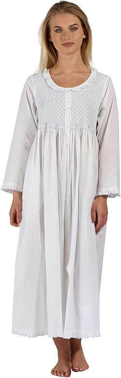 The 1 for U Womens Nightgown - Victorian Nightgowns for Women, Elsa 100% Cotton Housecoat | Amazon (US)