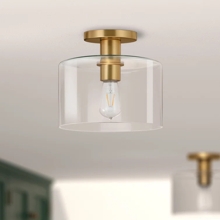 Bollinger Glass Semi Flush Mount | Wayfair North America