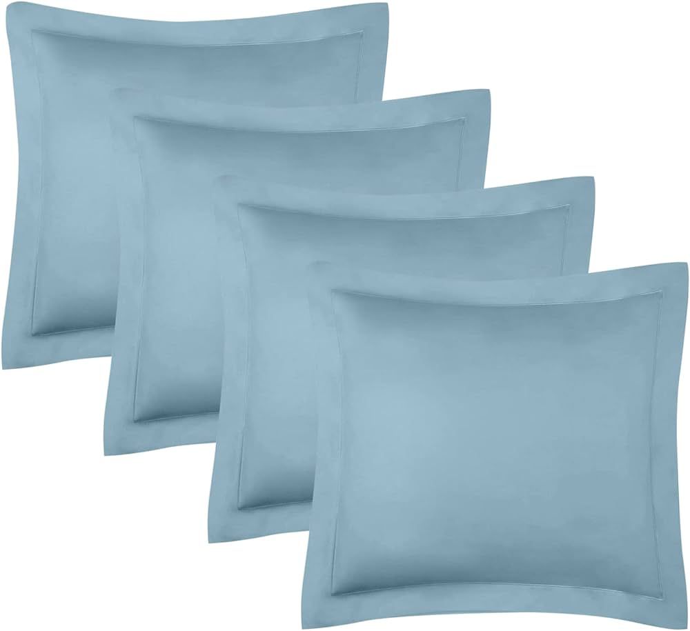 YIYEA 100% Brushed Microfiber Euro Pillow Shams Set of 4, Super Soft and Fade, Wrinkle Resistant ... | Amazon (US)