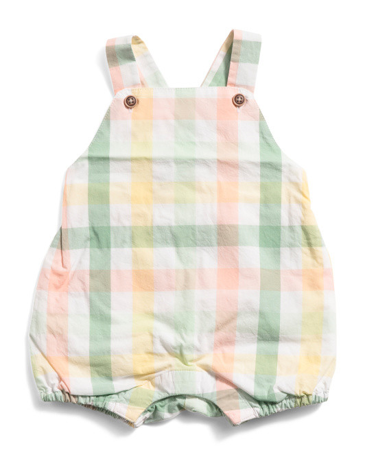 Newborn Boys Multicolor Plaid Overalls | TJ Maxx