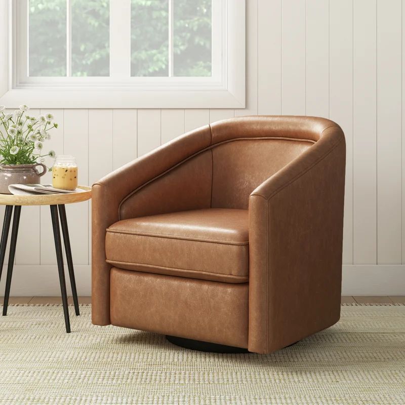 Kiersten 28.7'' Wide Swivel Barrel Chair | Wayfair North America