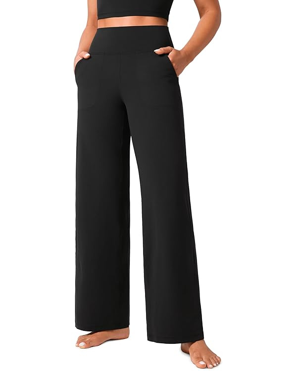 CRZ YOGA Womens Butterlift High Waisted Wide Leg Pants with Pockets 29"/31"/33" - Yoga Lounge But... | Amazon (CA)