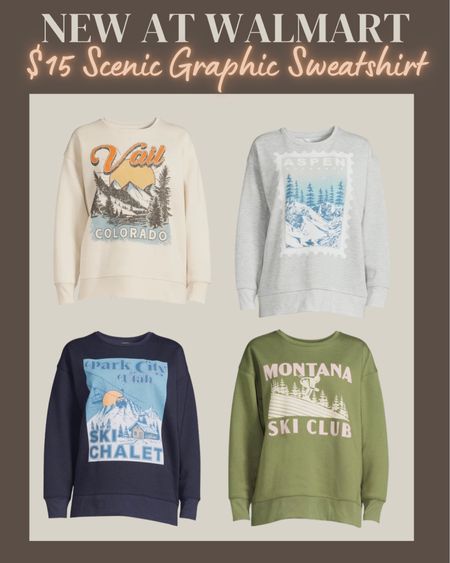 New at Walmart! $15 Oversized Scenic Graphic Sweatshirts! 

#LTKSeasonal #LTKunder50