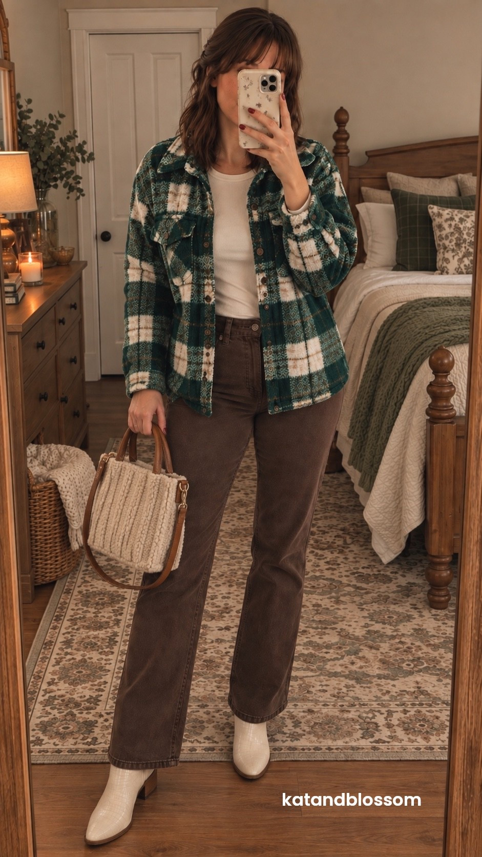 Cozy Green Plaid Shacket Outfit

#LTKSeasonal #LTKootd #LTKOver40