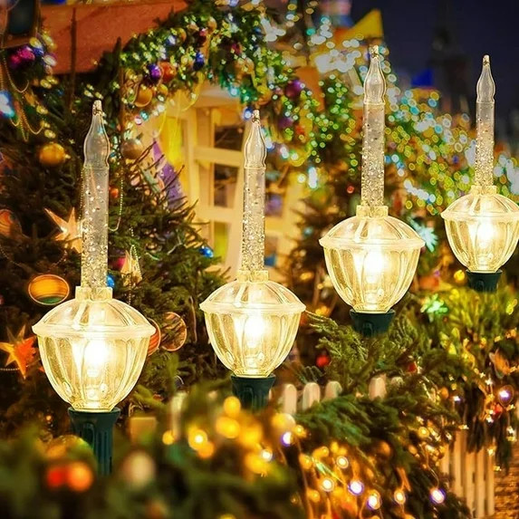 LAMPHOME 6FT Vintage Bubble String Lights, 7 Silver Glitter Clear Bulbs, E12 Green Wire, UL Certi... | Walmart (US)