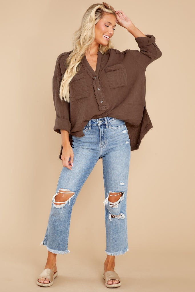 Lasting Feeling Mocha Top | Red Dress 