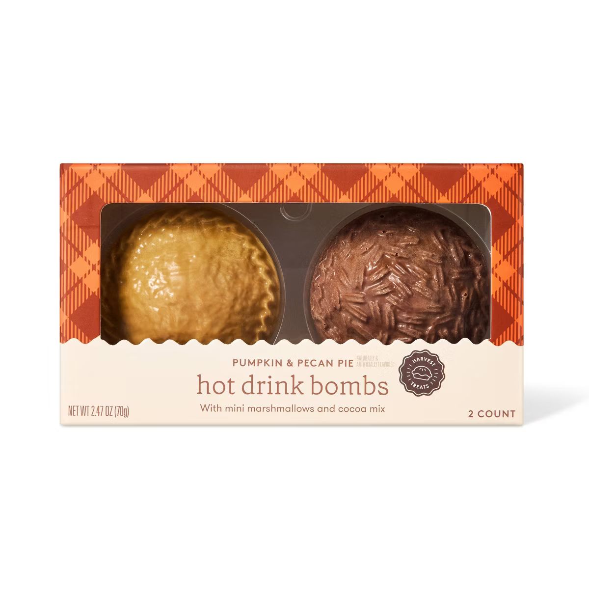 Harvest Pumpkin & Pecan Pie Hot Drink Bombs - 2.47oz/2ct - Favorite Day™ | Target