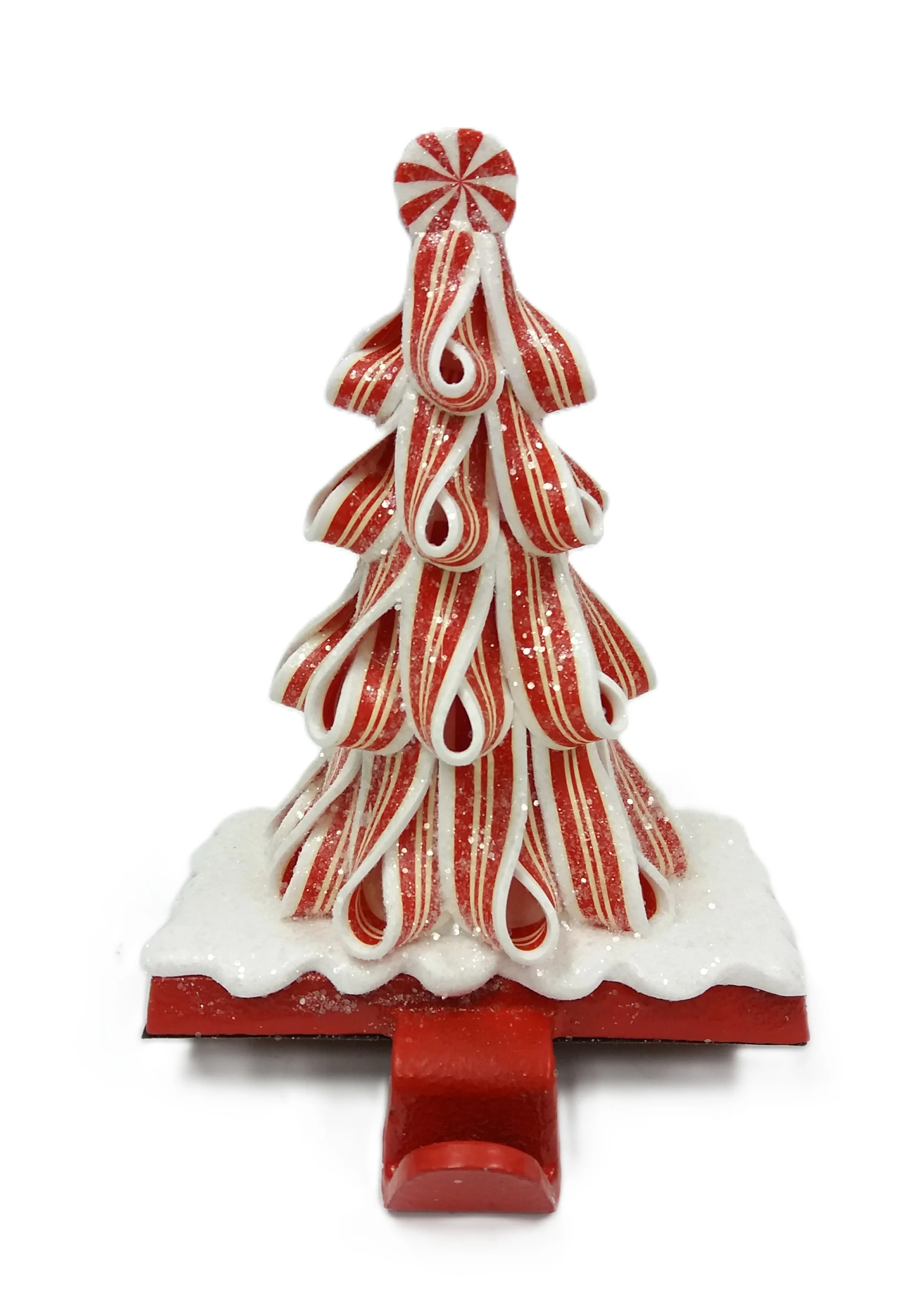 Clay Dough Peppermint Tree Christmas Stocking Holder, Red and White, 6", by Holiday Time | Walmart (US)