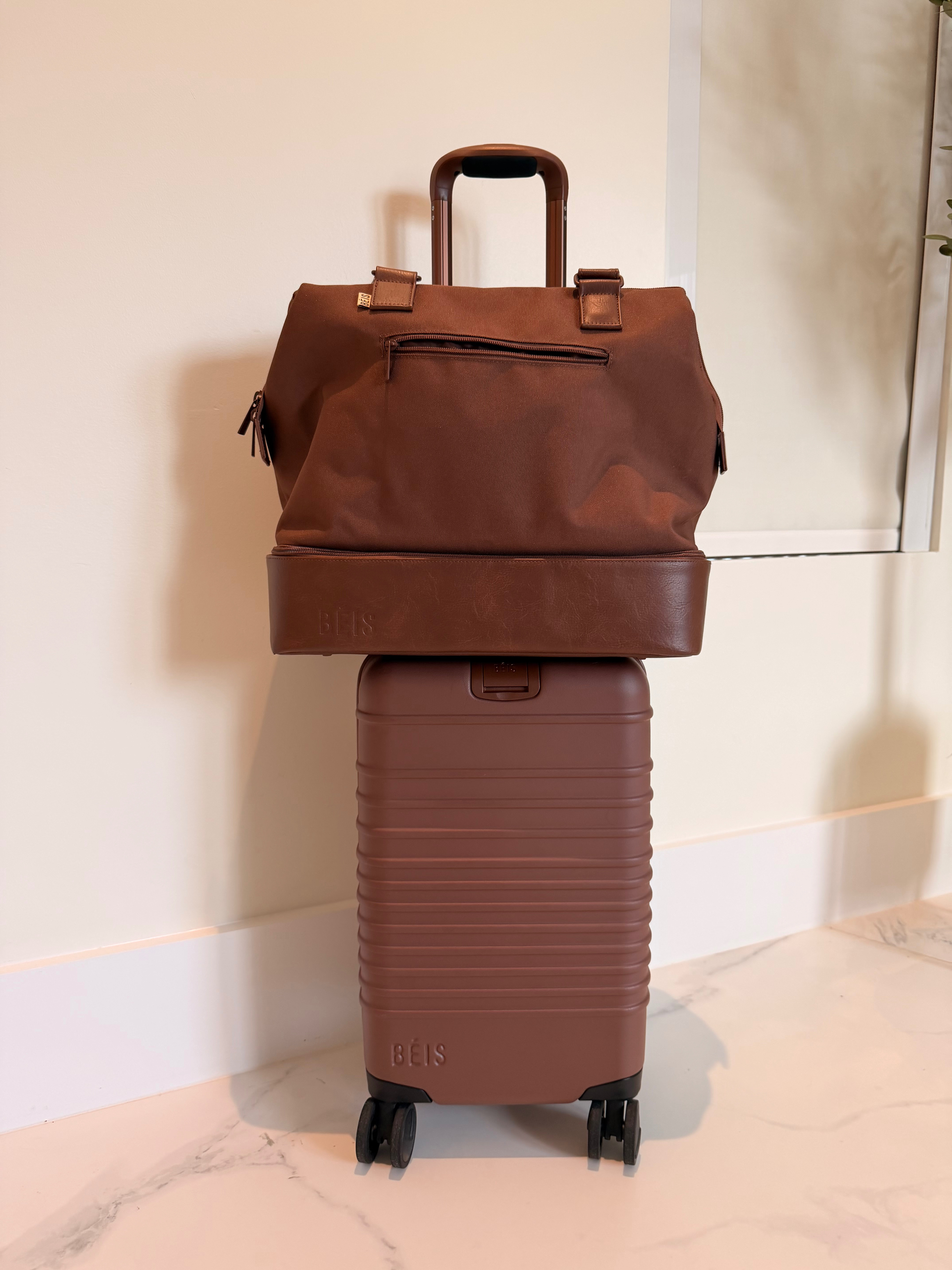 My favorite travel pieces from BEIS, I have the small carry-on, the mini weekender which is great to take as my personal item and also fit some of the handbags I want to bring with me when I travel, the medium check-in suitcase and the big check-in luggage. Totally recommend them!  

 #LTKTravel