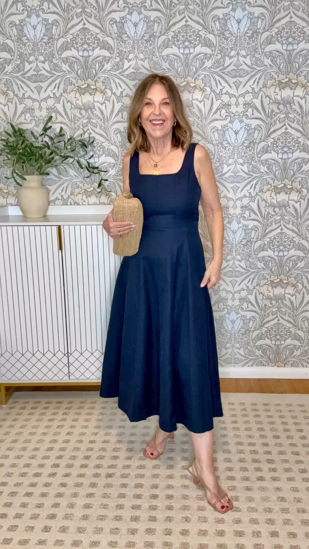 A spring dress you can wear in so many ways! 

Fits tts. I wear a size 0/2, and in this dress I'm wearing a size 2.  I have a short torso and I took the straps up an inch.  
Wear a cardigan or jacket as a layering piece. 

#LTKOver40 #LTKootd #LTKSaleAlert