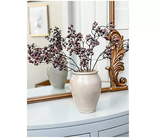 Simply Stunning Set of 3 Plum Berry Sprays by Janine Graff | QVC