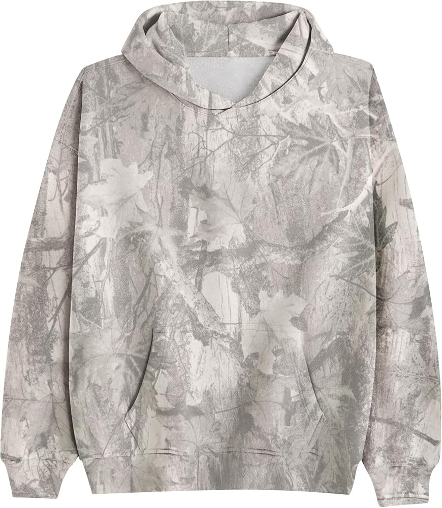 Camo Hoodie For Women Oversized Long Sleeve Drop Shoulder Fleece Hooded Sweatshirt Pullover With ... | Amazon (US)