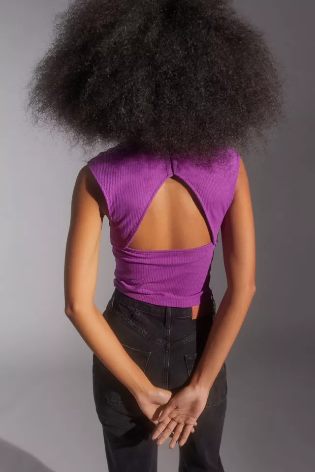 UO Francesca Open-Back Cropped Top | Urban Outfitters (US and RoW)